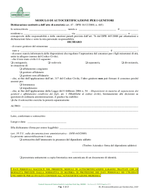 consapevole delle responsabilit e delle sanzioni penali previste dallart