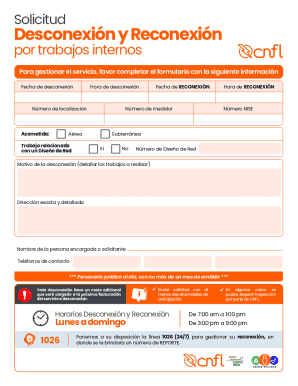 Formulario de desconexin y reconexin por trabajos ...
