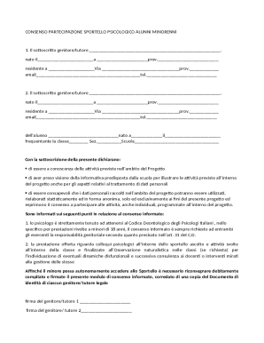Consent Form for Student Psychological Services