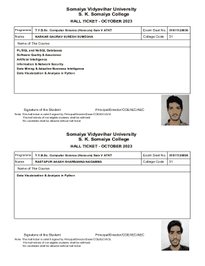 Hall Ticket - October 2023