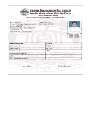 Provisional Exam Form for UG Semester - III Examination 2024