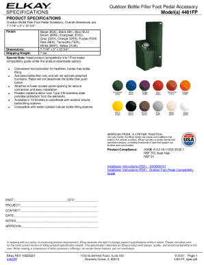 elkay 4481fp tubular outdoor bottle filler foot pedal accessory