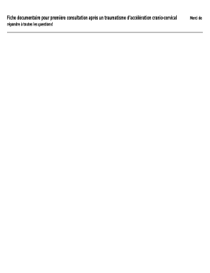Fiche documentaire pour premire consultation aprs un traumatisme dacclration crnio-cervical