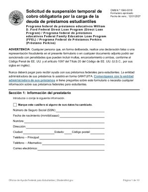 Solicitud de suspensin temporal de