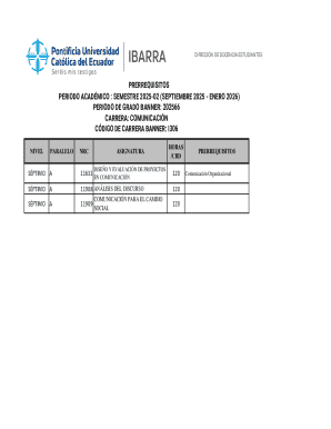 Student Prerequisites Form