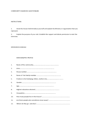 Define "community diagnosis" and explain its purpose. List ...