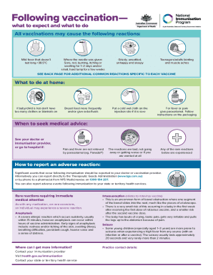 Following vaccinationwhat to expect and what to do. Following vaccinationwhat to expect and what to do