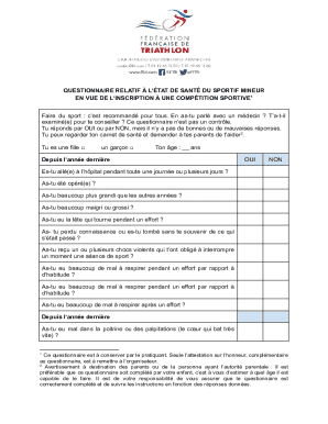 L'tat de sant du/de la sportifve MinEURE
