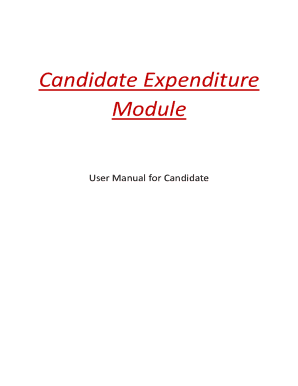 Candidate Expenditure Module
