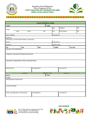 Client Referral Form - Form Template Platform
