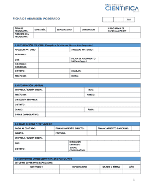 Ficha de admisin posgrado