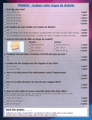 Calculer son risque de diabte avec le score FINDRISC