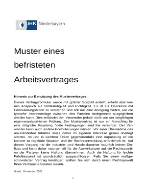 Muster Arbeitsvertrag 2
