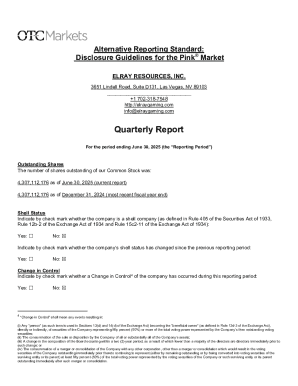 Elray Resources Quarterly Report
