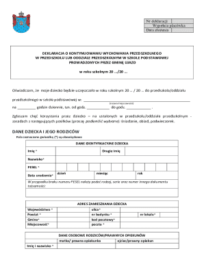 Declaration of Continuing Preschool Education