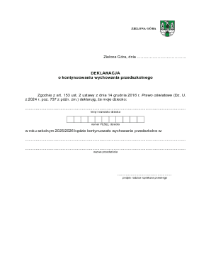 Preschool Education Continuation Declaration