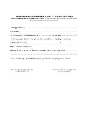 Parent Legal Guardian Attendance Declaration