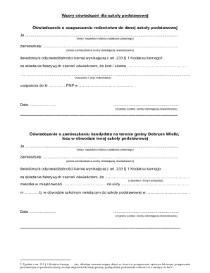 Polish School Attendance Declaration Forms