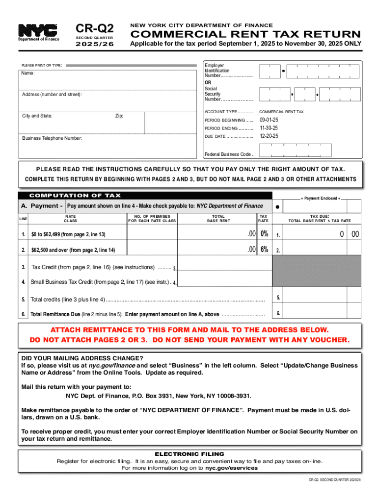 Nyc Commercial Rent Tax Form - Fill Online, Printable Preview on Page 1