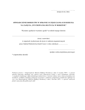 Parental Consent for Family Life Education