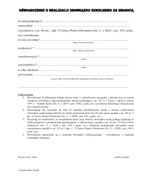 Polish School Attendance Declaration