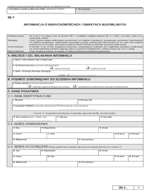 Polish Real Estate Tax Information Form IN-1