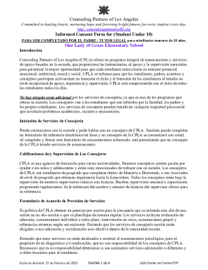 Informed Consent Form for Student Counseling