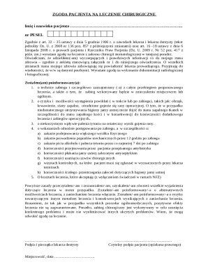 Polish Surgical Consent Form