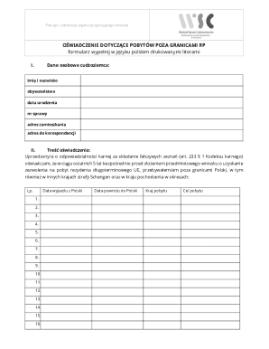 Poland Residency Declaration Form