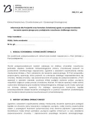 Medical Consent Form for Cancer Surgery