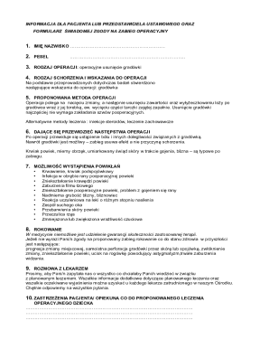 Patient Consent Form for Surgical Procedure