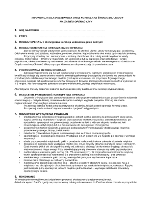 Medical Consent Form for Eye Surgery