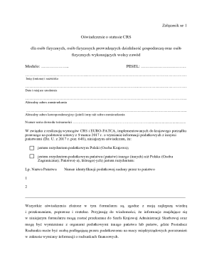 CRS Status Declaration Form