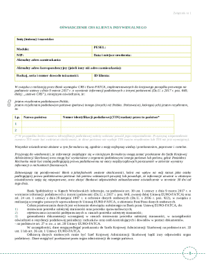 Polish CRS Client Tax Residency Declaration