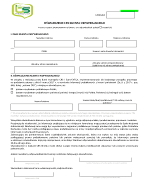 Polish CRS Tax Residency Declaration