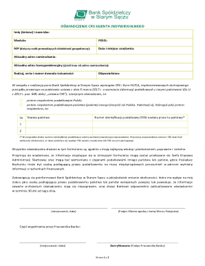 CRS Client Tax Residency Declaration Form