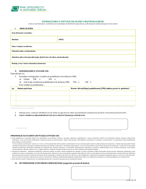 Polish CRS Client Status Declaration