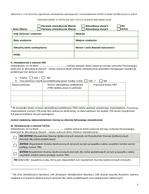 CRS and FATCA Status Declaration