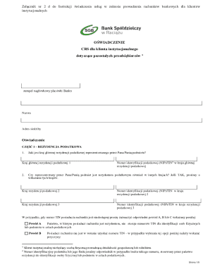 CRS Declaration for Institutional Clients