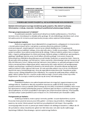 Patient Consent Form for Colonoscopy