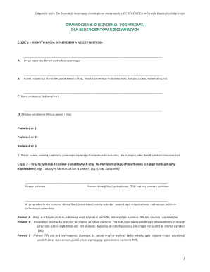 Tax Residency Declaration Form