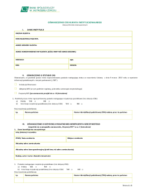 Polish CRS Declaration for Institutional Clients