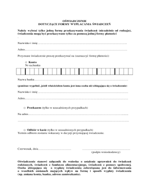 Benefit Payment Form Declaration