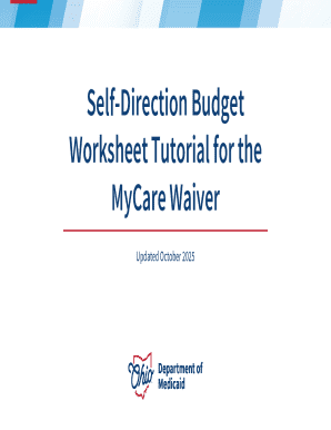 MyCare Waiver Budget Worksheet