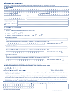 Polish CRS Status Declaration Form