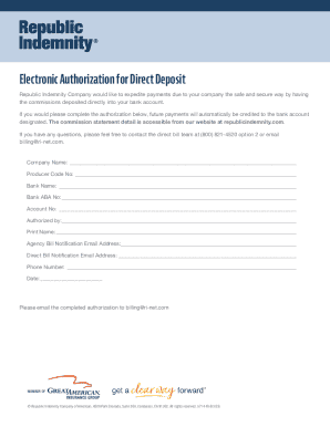Electronic Authorization for Direct Deposit