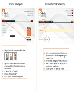 Photo ID Image Upload Document/Sample Artwork Upload