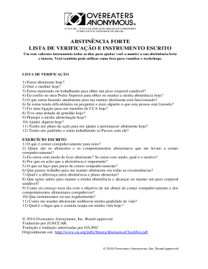 ABSTINNCIA FORTE LISTA DE VERIFICAO E ...