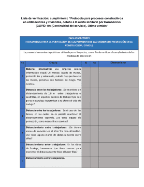 Lista de verificacin relacionada con el covid, para ...