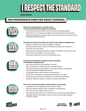THE GRASSROOTS CODE FOR ADULT FOOTBALL